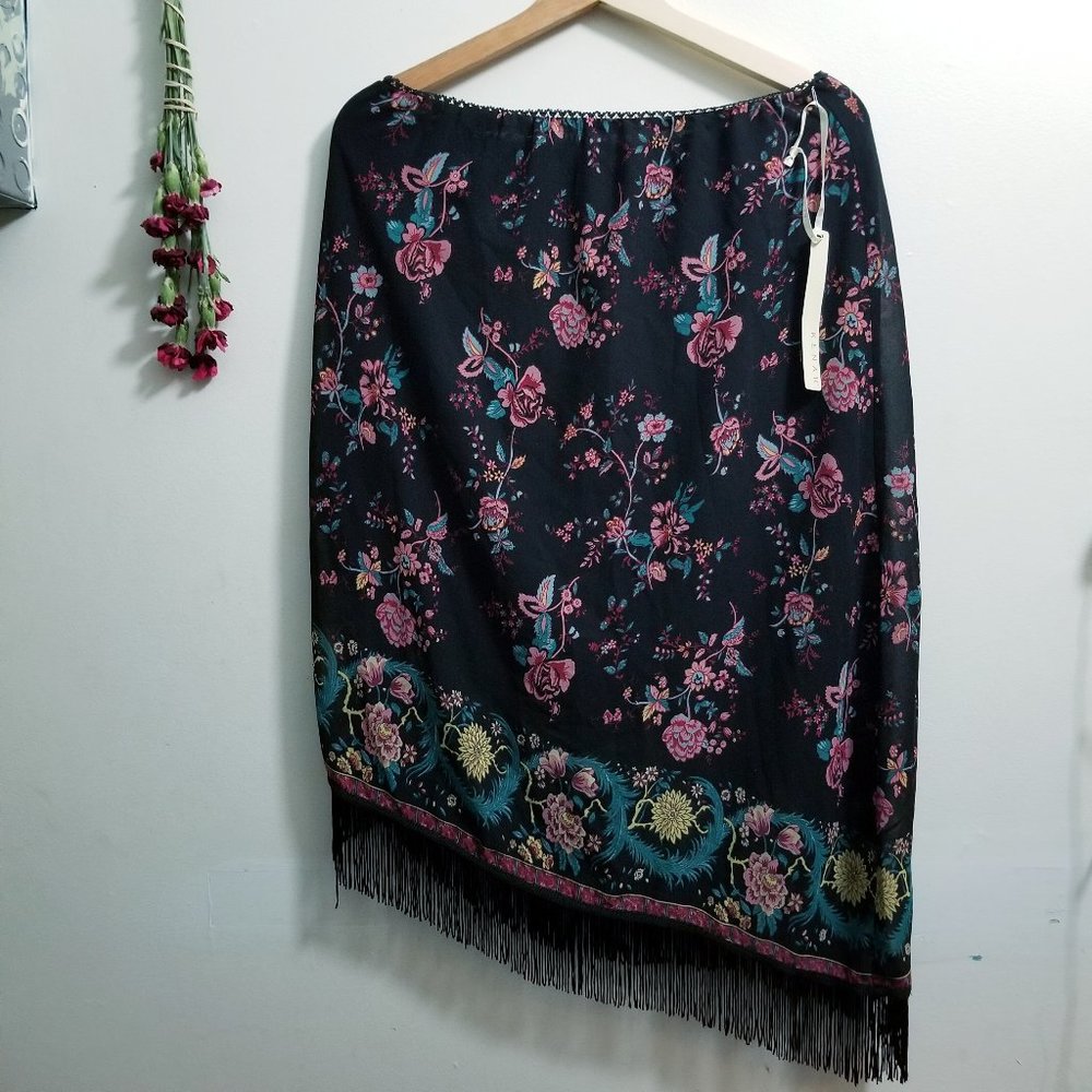 NWT Kenar Tasseled Floral Fringe skirt size Large